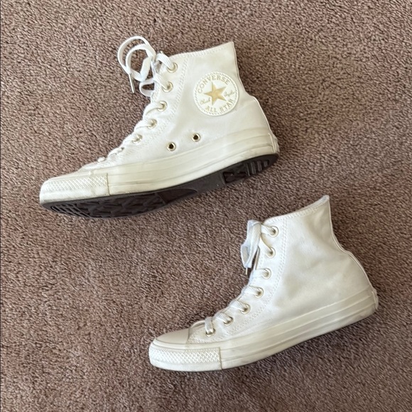 Converse Chuck Taylor All Star Off-White High Top Sneakers Size 7 - Picture 3 of 14